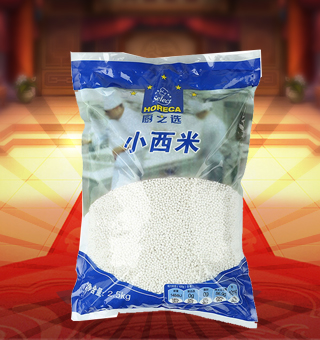 廚之選(HORECA SELECT)小西米產(chǎn)自廣東廣州2.5kg每袋，選用優(yōu)質(zhì)木薯為原料，天然無(wú)公害的木薯經(jīng)層層篩選，經(jīng)先進(jìn)的工藝精制而成。小西米飽滿鮮亮，色澤盈潤(rùn)，滿足你的味蕾，嚴(yán)苛的每個(gè)步驟確保每顆都是優(yōu)質(zhì)的真材實(shí)料。小西米煮粥味香松軟，甜糯密稠，黏而不膩，蘊(yùn)含自然甜味。